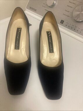 NINA COMFORT/Navy blue podaswa Square-Toe Heels